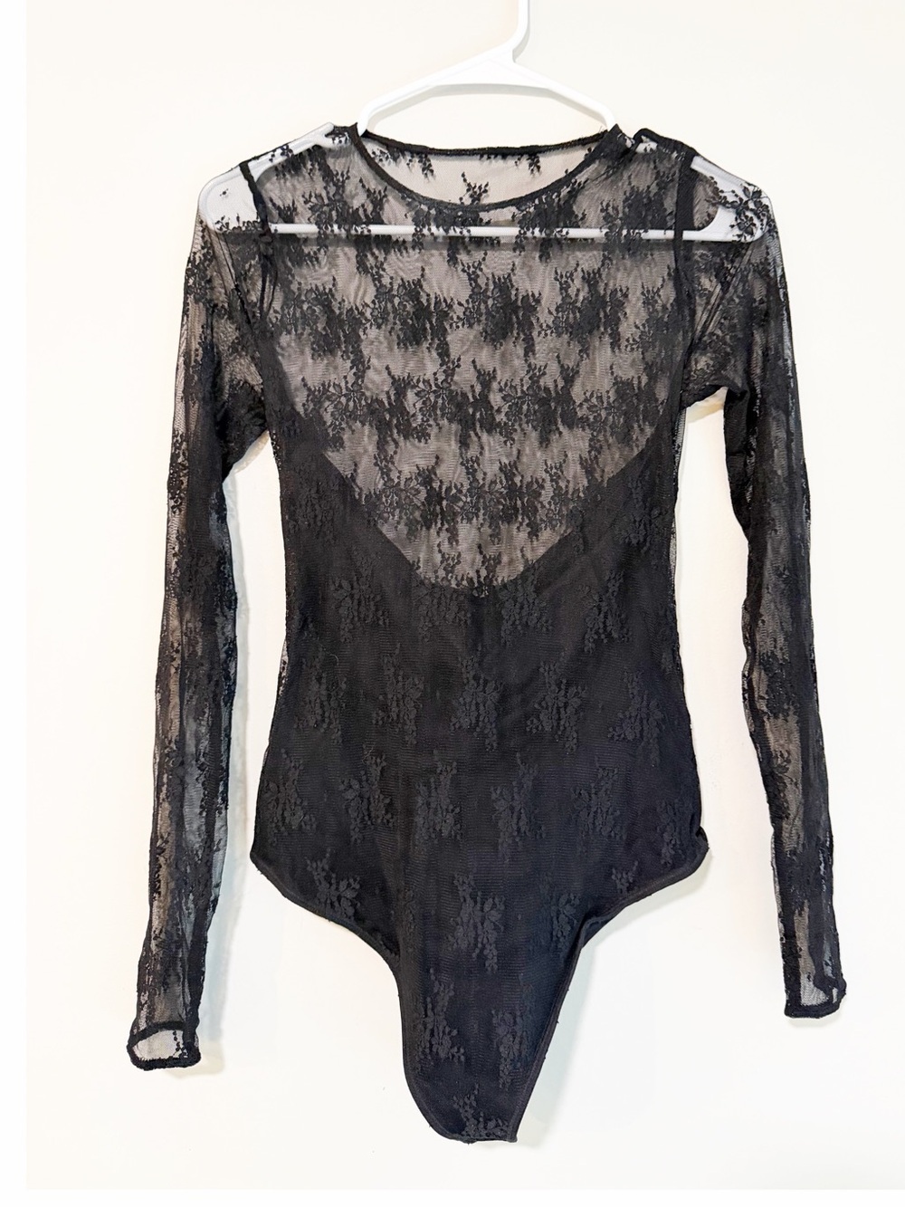 Abercrombie and fitch lace long sleeve bodysuit black size small
